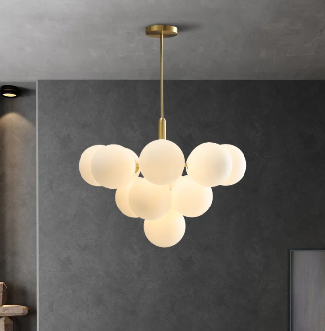 Люстра світлодіодна стельова 1212 Супутник (Золотистий) 13 плафонів Вінниця - фото 1