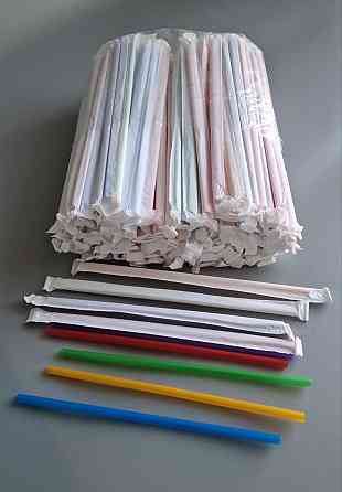 Трубочка с гофрой d6.8-21см в индивид. упаковке Микс (200 шт) Харків