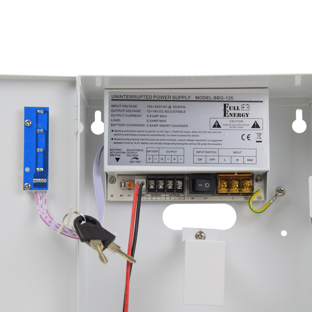 Блок безперебійного живлення Full Energy BBG-125-L для відеоспостереження 12В, 5А, під 18Аг акумулятор Київ - фото 2