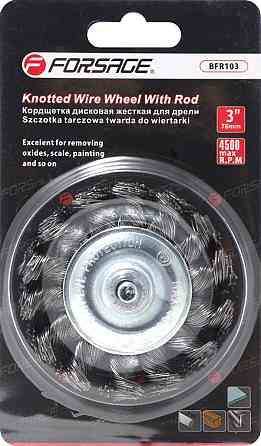 Кордщетка дисковая стальная витая для дрели 75мм, в блистере F-BFR103 Одесса