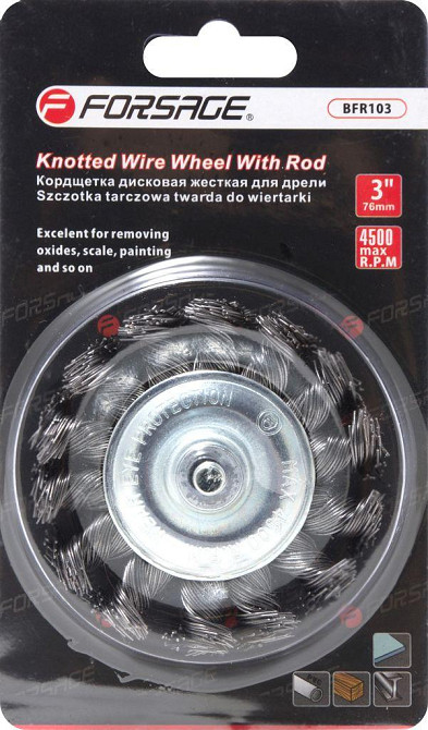 Кордщітка дискова стальна вита для дрелі 75мм, в блістері Одеса - фото 1