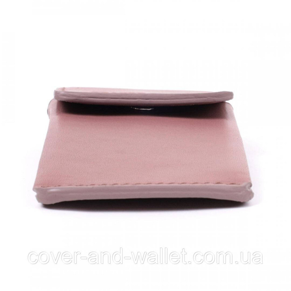 Светло-розовоя женская кожаная ключница с отделениями для карточек Grande Pelle Киев - изображение 4