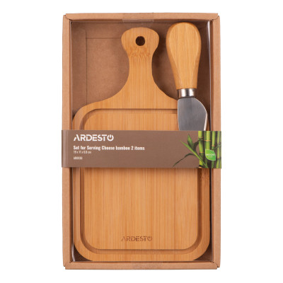 Доска для подачи Ardesto Midori, 2 предмети, 19х11х0.8см, бамбук, нержавіюча сталь (AR0936) Вінниця - фото 5