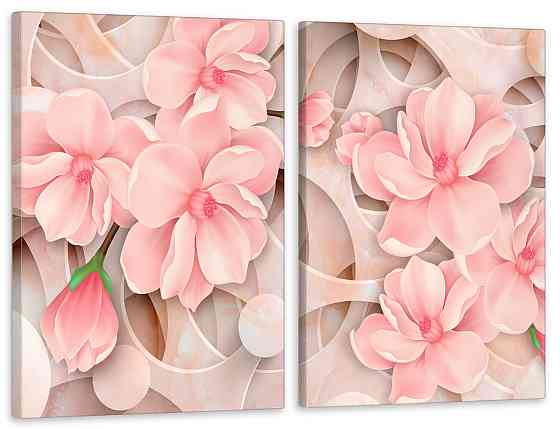 Модульна картина у вітальню/ спальню Розжева Магнололія TLV-2_071 120х170 см Київ