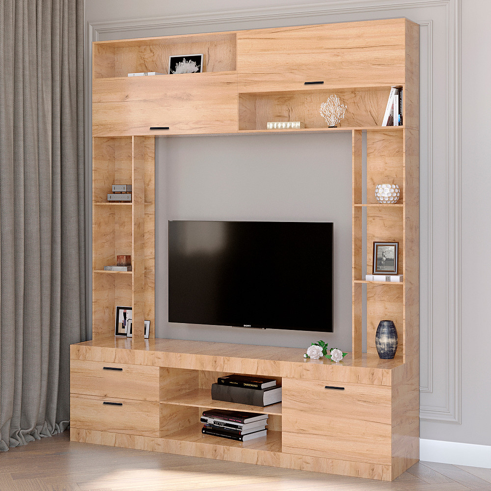 Стенка для гостиной Эверест Соната дуб крафт золотой (DTM-2714) Львов - изображение 1