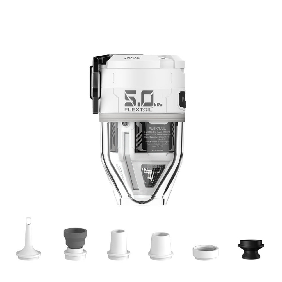 Кемпинговый насос-фонарь Flextail Max Pump 3 с насадками (Белый) Винница - изображение 1