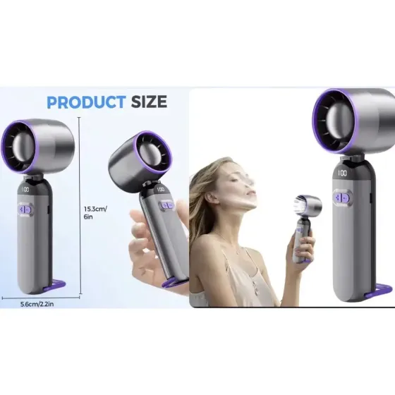 Вентилятор портативный настольный ручной Handheld fan LY-937 со встроенным аккумулятором и с цифровым дисплеем, 5 скоростей Коломыя