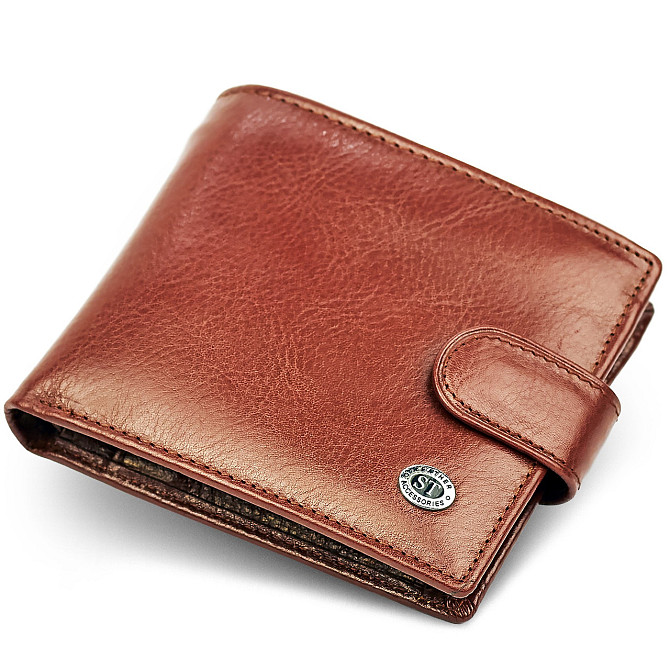 Чоловічий портмоне з натуральної шкіри ST Leather B104 Коричневий Київ - фото 1
