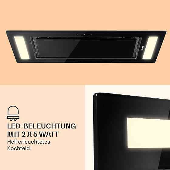 Стельова витяжка Remy 90 см 619 м3/год 230 Вт 3 рівні дистанційного керування без змінного фільтра Чорний Рівне