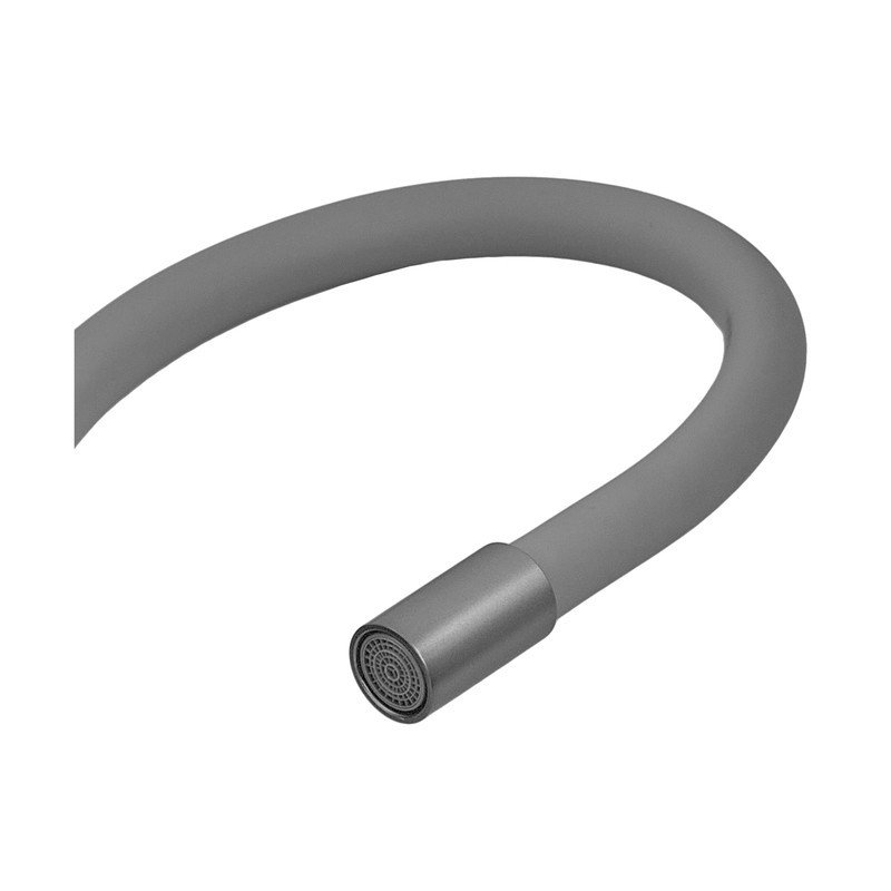 Кухонный смеситель Champion EZA-011 Graphite REFL.Gray с силиконовым серым изливом из нержавеющей стали (CH6566) Харьков - изображение 2