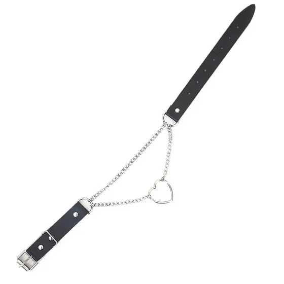 Чокер на шию Серце Art of Sex - Paris, з натуральної шкіри, колір Чорний Львов