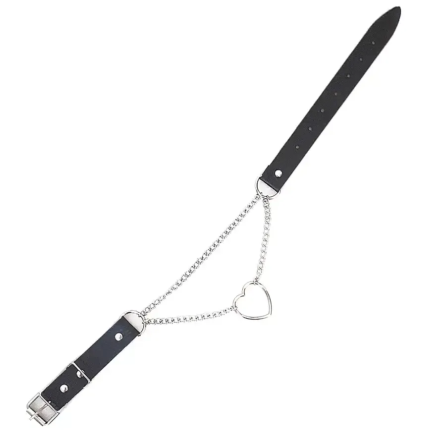 Чокер на шию Серце Art of Sex - Paris, з натуральної шкіри, колір Чорний Львов - изображение 4