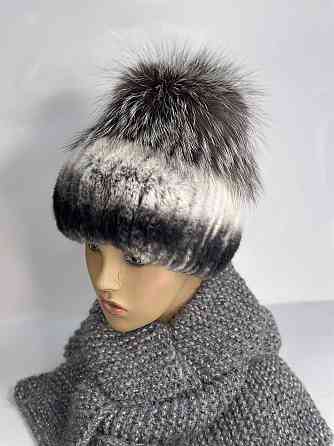 Шапка хутряна жіноча едельвейс Інесса Шиншиловий Чорний + Сірій Харків