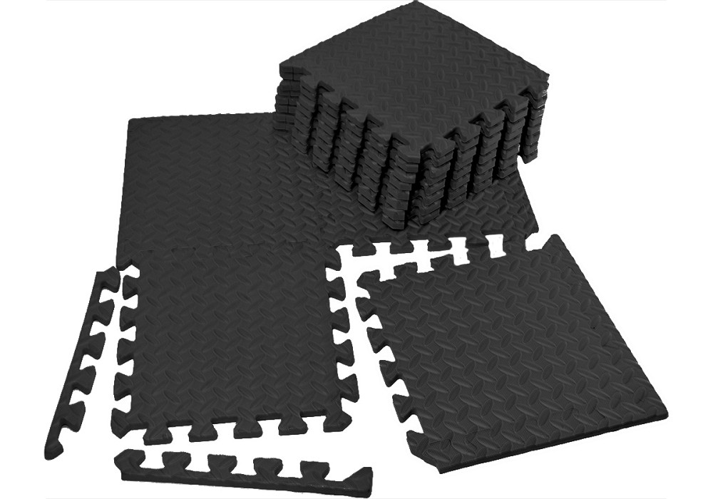 Татамі мат EasyFit 8 шт (30х30х1 см) хвіст ластівки чорний Коломия - фото 1