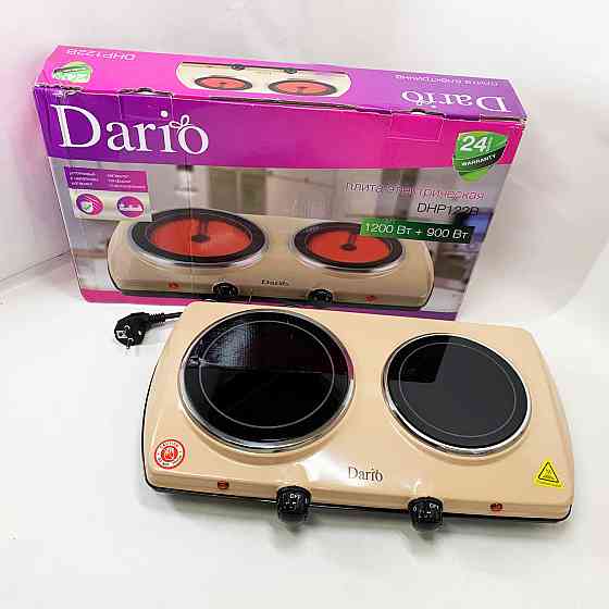 Плиты электрические бытовые 2 конфорки DARIO DHP122B 2100 Вт, Варочная настольная плита MN-45 Львов