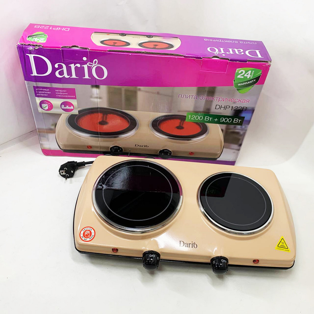 Плиты электрические бытовые 2 конфорки DARIO DHP122B 2100 Вт, Варочная настольная плита MN-45 Львов - изображение 5