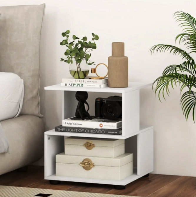 Столик тумба журнальный с открытыми полками функциональная мебель для дома Costway Luna Киев - изображение 2