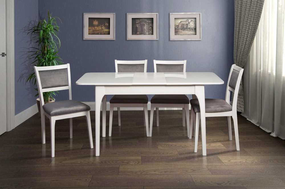 Стіл Фієста (110+35)*70, білий/білий Київ - фото 3