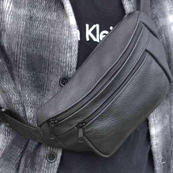 Стильная сумка бананка мужская кожаная коричневая Поясная нагрудная сумка натуральная кожа Киев