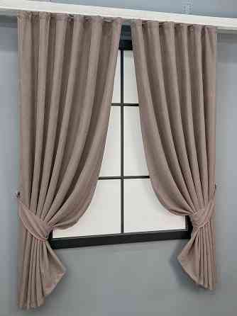 Комплект коротких штор VR-Textil Мікровелюр Petek № 1825ш Какао 140х170 см 2 шт (35-0449) Київ
