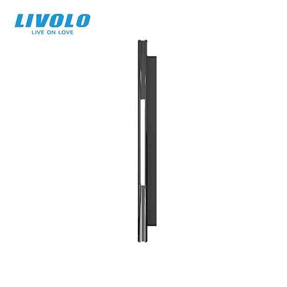 Рамка 4-постова порожня Х сенсорів (Х-Х-Х-Х) LIVOLO, загартоване скло, чорна, 294×80 мм (VL-P700/00/00/00-8B) Коломия