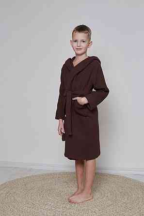 Халат детский вафельныйIdeal Textile с капюшоном Коричневый (56860670) Черновцы