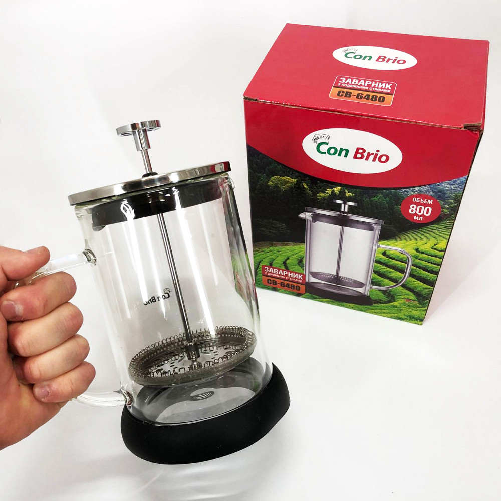 Френч-прес для заварювання трав Con Brio CB-6480 800 мл Френч-прес для з легким доглядом TO-17 Івано-Франківськ - фото 6