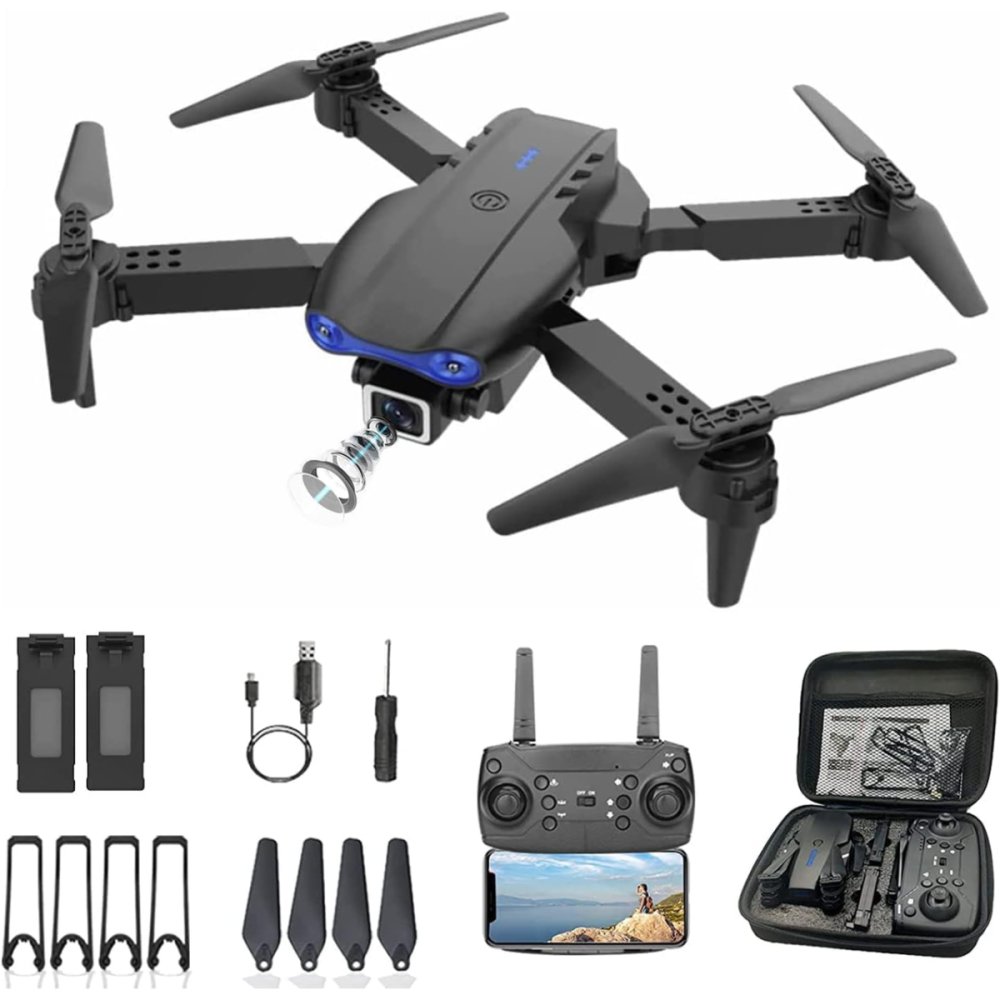 Квадрокоптер дитячий мінідрон E99 Pro з камерою 720P (до 20 хв польоту) 2 акумулятори та кейс Чорний Київ - фото 3