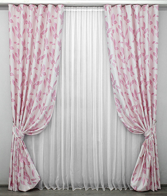 Шторная ткань софт высота 2,8м цвет розовый 1158ш Киев - изображение 2