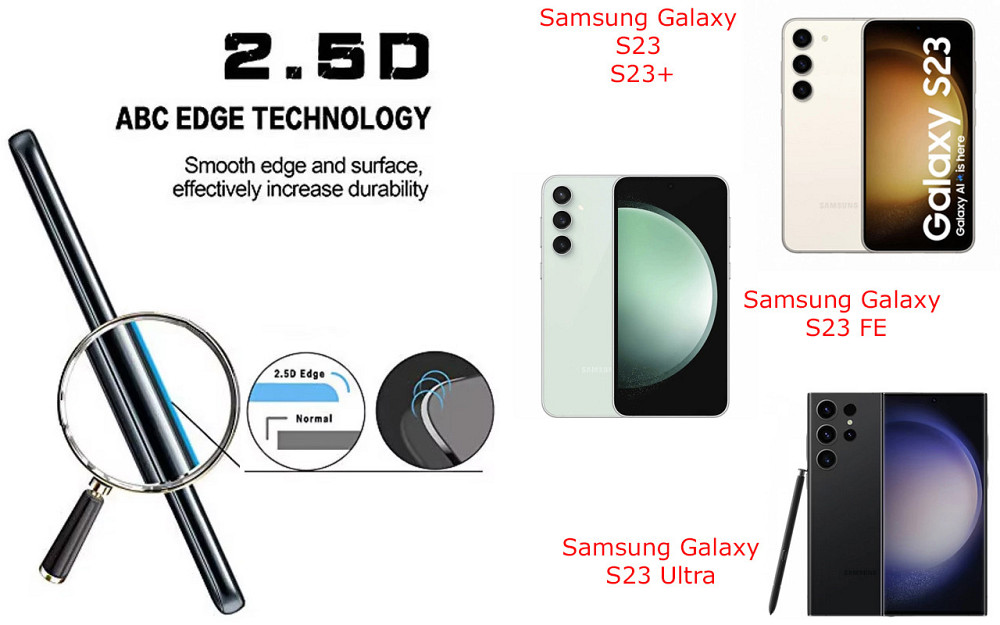 Защитное стекло ArmorGlass для Samsung Galaxy S23, S23+, S23 FE, S23 Ultra – устойчивое к царапинам и ударам Киев - изображение 2