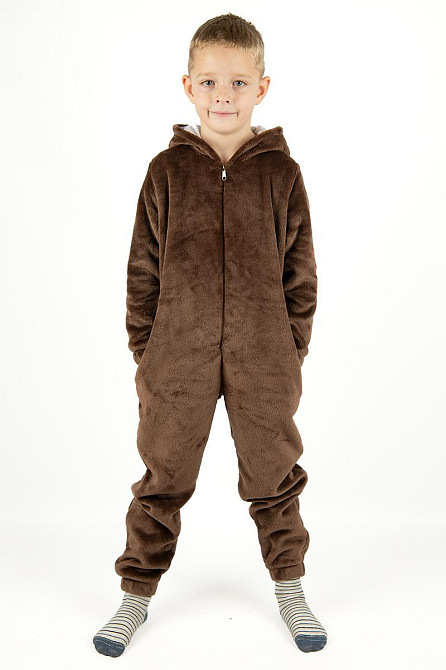 Детская пижама-кигуруми детский и подростковый, Лабубу шоколадний, пижама -  комбинезон домашний на молнии топ Киев - изображение 3