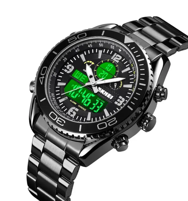 Чоловічий наручний годинник Skmei 1600 (Чорний з білим циферблатом) Вінниця - фото 4