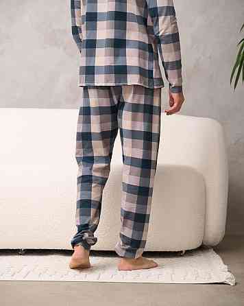 Мужская пижама со штанами - клетка - Family look для пары Tom John 93480 XL Киев