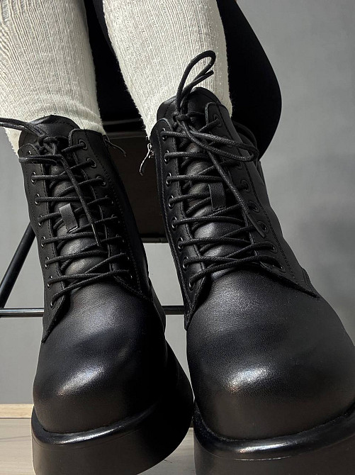 Ботинки женские Hengji 99 кожаные утепленные на меху черные, 40, 25 см Киев - изображение 15