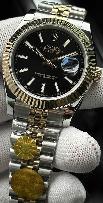 Швейцарський годинник Rolex Datejust Silver Gold Київ - фото 4