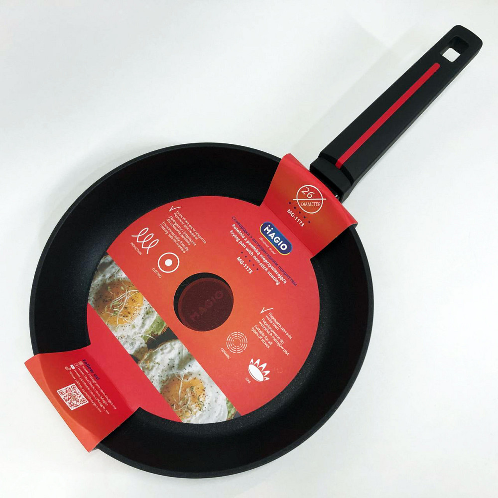 Кулінарна сковорода з антипригарним покриттям Magio MG-1173 26 см, Сковорода для газової плити XE-14 Львів - фото 2