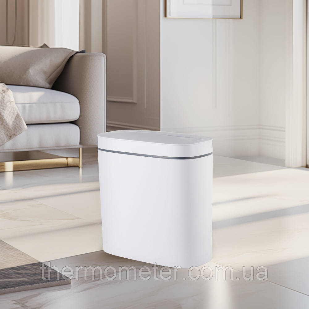 Відро для сміття сенсорне овальне MIXXUS FLAT-TC0109 WHITE 9 л (колір білий) (MI7074) Київ - фото 13