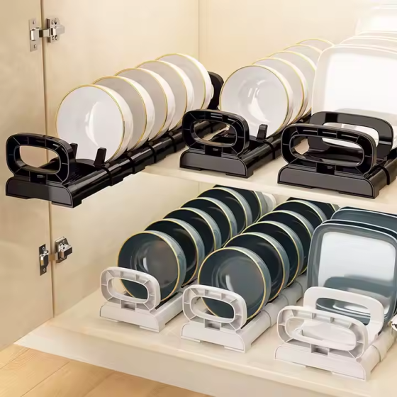 Тримач для посуду, регульована сушарка для глибоких тарілок і мисок, кухонний органайзер, 40×10×8см Кам'янець-Подільський