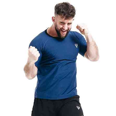 Футболка чоловіча RDX M1 з ефектом сауні Navy Blue L Кам'янське