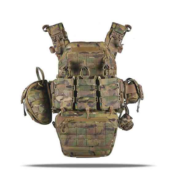 Чоловіча плитоноска мультикам тактична плитоноска комплект з підсумками  з швидким скиданням штурмова плитоноск   WAR Львів