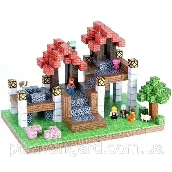Конструктор магнітний майнкрафт 604 магнітних блоків Dream World LZCK 081 Хмельницький - фото 1