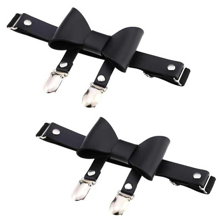 Гартер на 2 ноги с подвязками для чулок и бантиком 2 шт Черный Винница - изображение 6