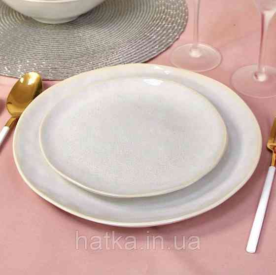 Тарілка Olens 20,5х2,5 см "Кенія" кераміка біла для дому та ресторанів Київ