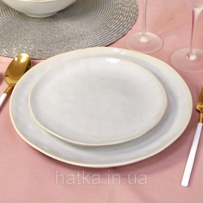 Тарілка Olens 20,5х2,5 см "Кенія" кераміка біла для дому та ресторанів Київ - фото 1