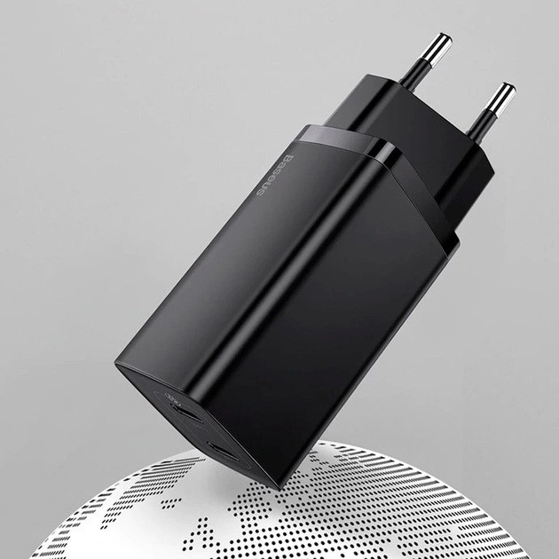 Універсальний зарядний пристрій Baseus Wall Charger GaN2 Lite USB-C+USB 65W CCGAN2L-B01 (Чорний) Миколаїв - фото 4