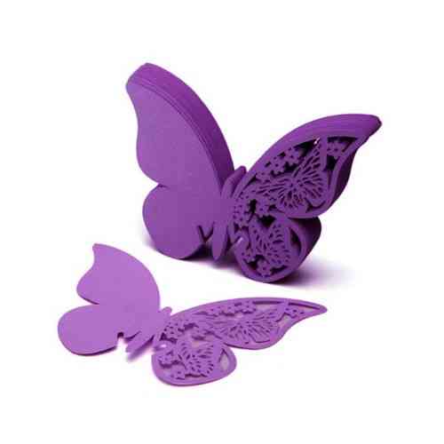 Банкетные карточки Бабочки 10 штук 8 на 9 см фиолетовый Киев