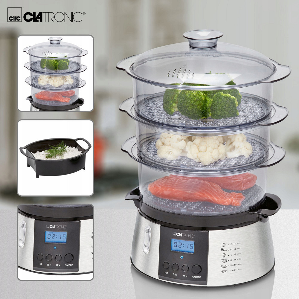 Пароварка багаторівнева із ЖК-дисплеєм Clatronic DG (3547) Потужність 800 Вт Нововолинськ - фото 8