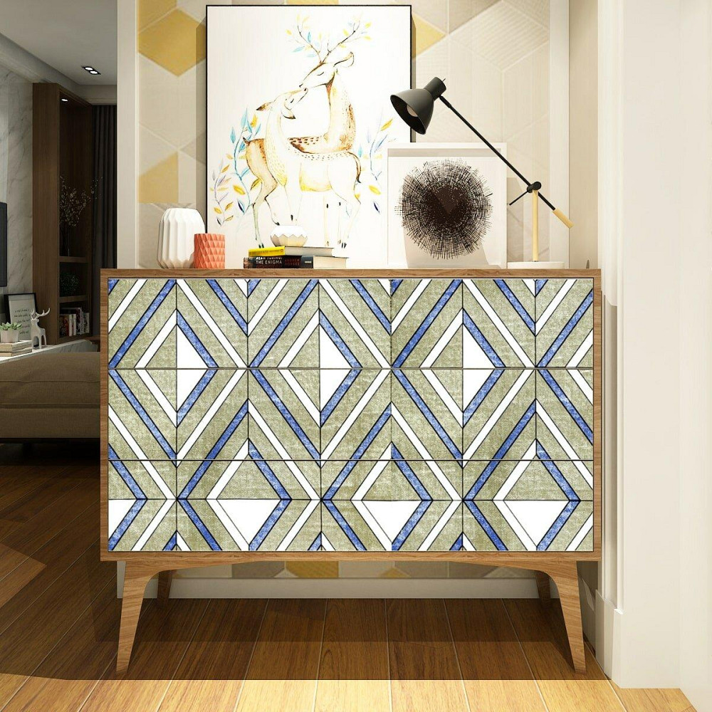 Самоклеюча плівка 0,45х10м х 0,07мм Волошкові ромби SW-00001256 Київ - фото 5