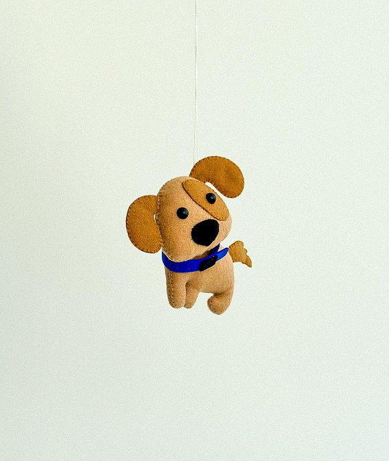 М’яка фетрова іграшка пес  ручної роботи – безпечна розвиваюча іграшка Київ - фото 4