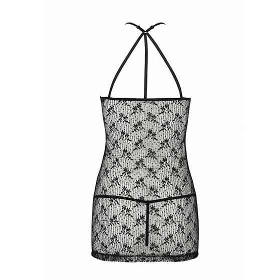 Полупрозрачная Сорочка Passion AZALIA CHEMISE XXL/XXXL, black Sex Aura Киев
